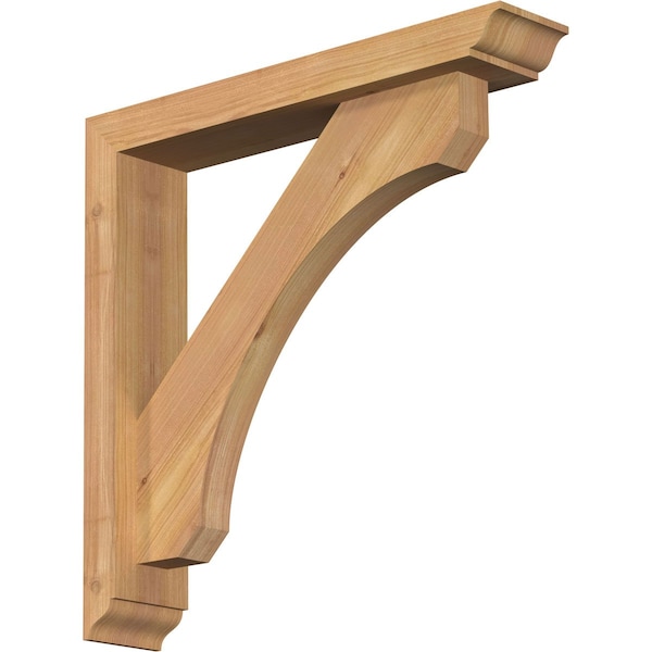 Ekena Millwork Legacy Traditional Smooth Bracket w/ Offset Brace, Western Red Cedar, 3 1/2"W x 18"D x 18"H BKT0402X18X18LEC01SWR - main
